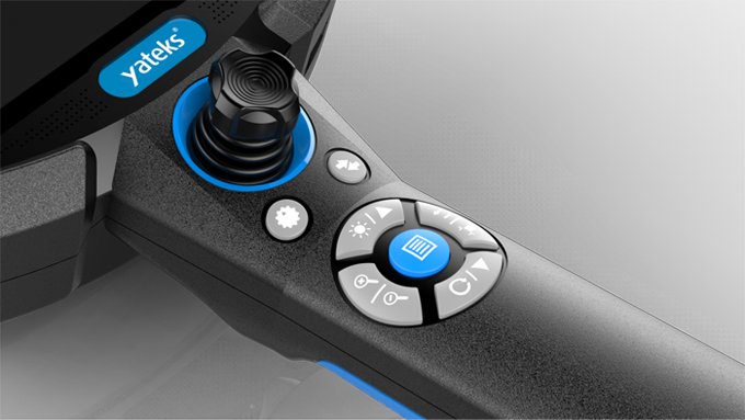 HIE系列高清视频内窥镜采用手动+电动驱动方式,探头可实现360度旋转,可全方位观测被检测物